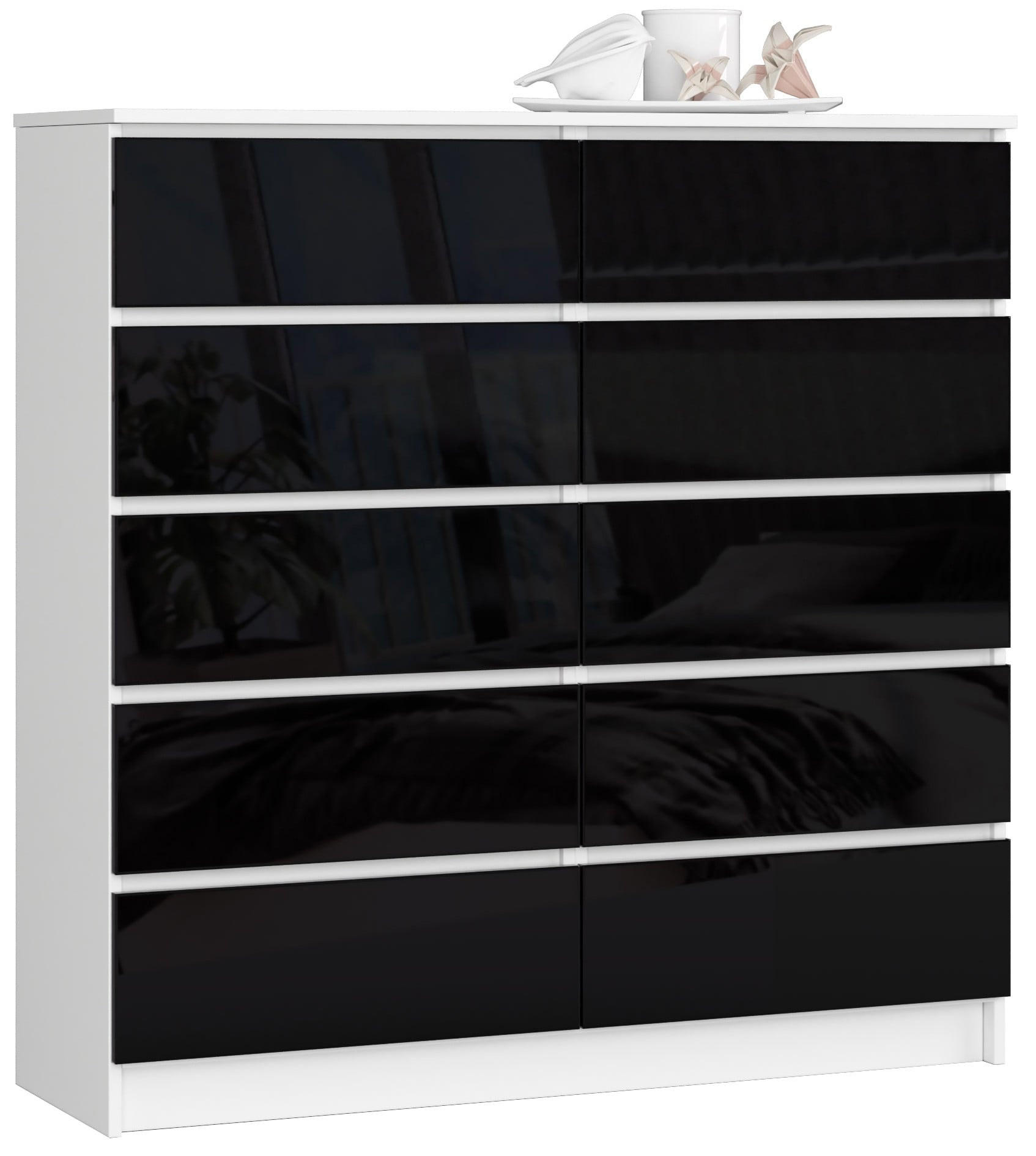 RAUMHIRSCH FURNITURE KOMODA bílá, černá lesklá 121/120/40