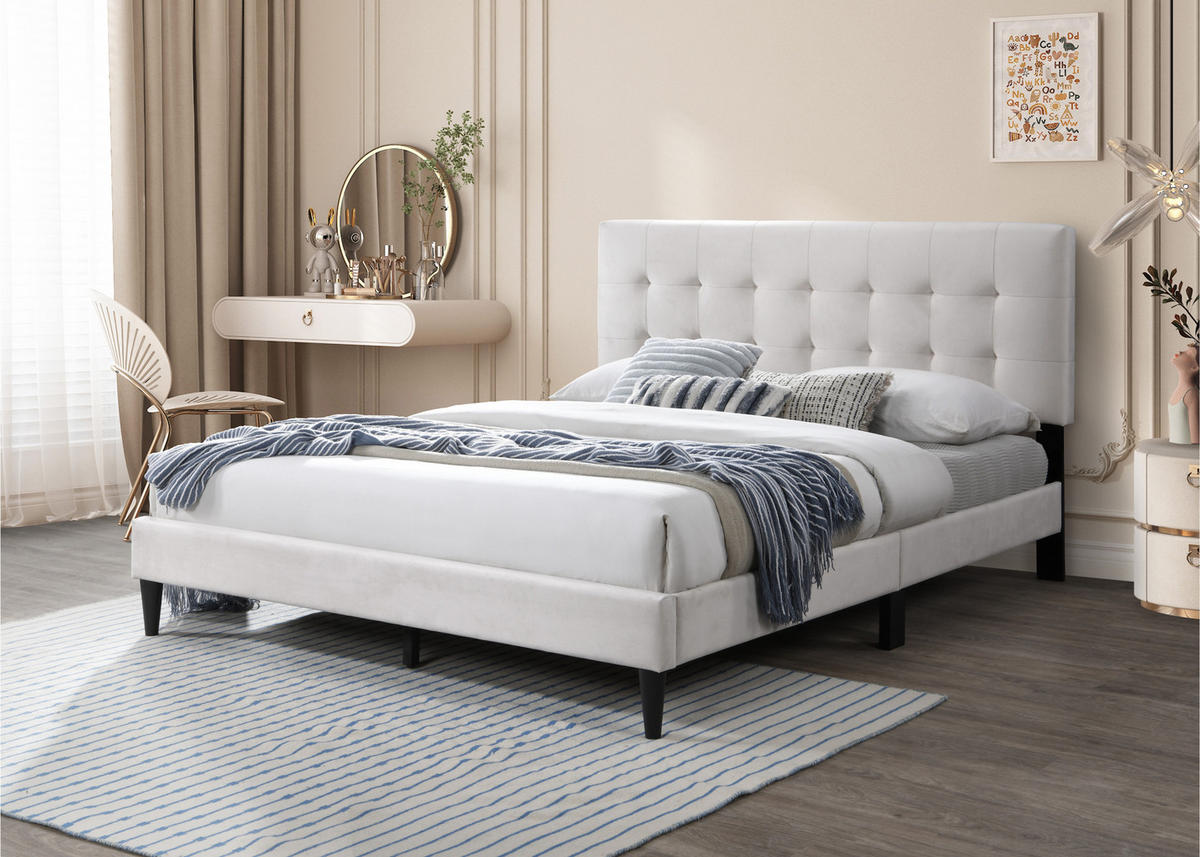 POLSTERBETT mit Lattenrost 140x200 cm Beige - Beige, Textil (140/200cm) - Home Collective