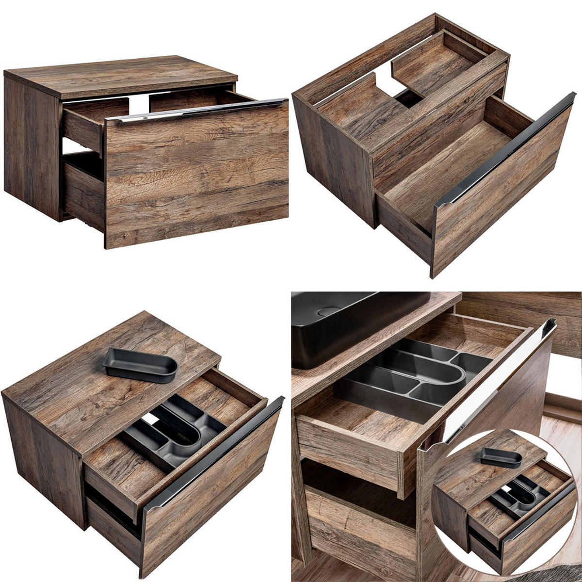 BADMÖBEL-SET 8-TLG. Puebla-56 - Braun, Holzwerkstoff (210/200/46cm) - Lomado