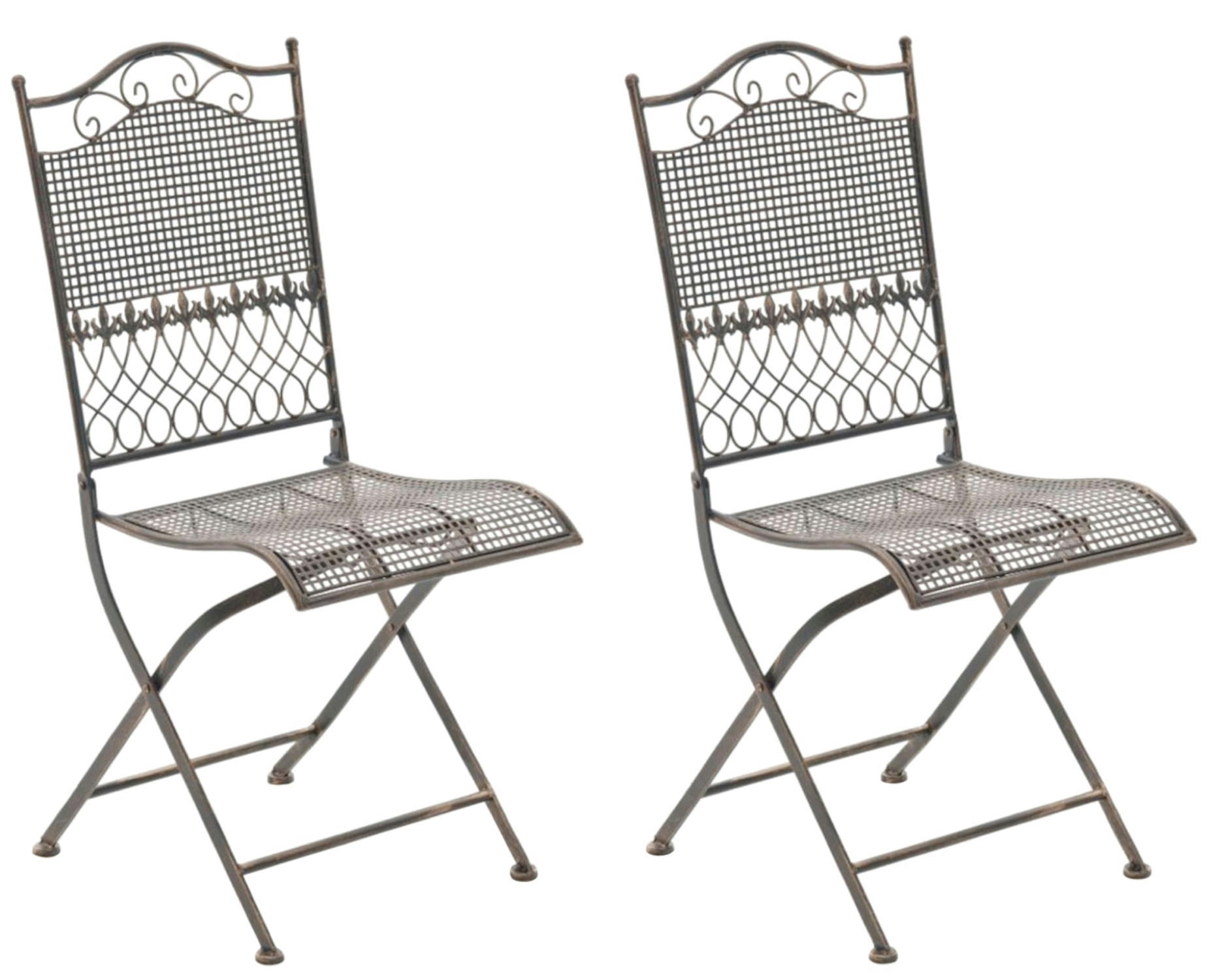 GARTENSTÜHLE Kirstin - 2er Set - bronze - Braun, Metall (41/50/91cm) - TPFGarden