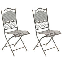 GARTENSTÜHLE Kirstin - 2er Set - bronze - Braun, Metall (41/50/91cm) - TPFGarden