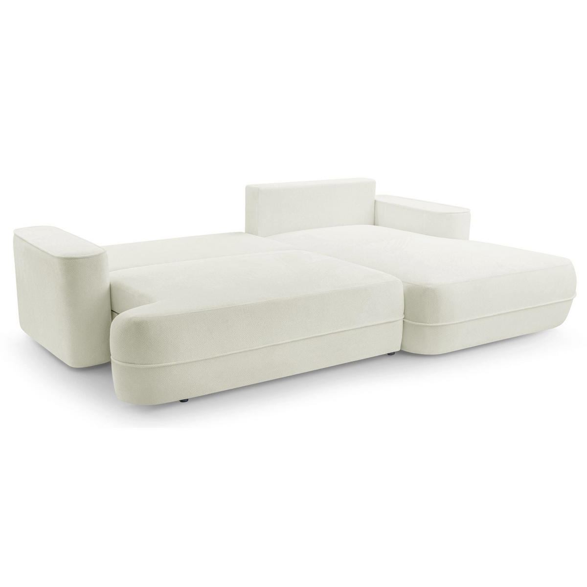 ECKSOFA Fuerro Weiß Strukturstoff - Schwarz/Weiß, Kunststoff/Textil (168/260cm) - Selsey