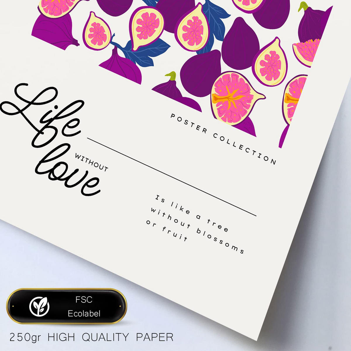 POSTER Set Mit 6 Lebensmittel Und Ernährungs Süße Früchte A3 & A4 Weißer Rahmen - Weiß, Papier (29/3cm) - Nacnic