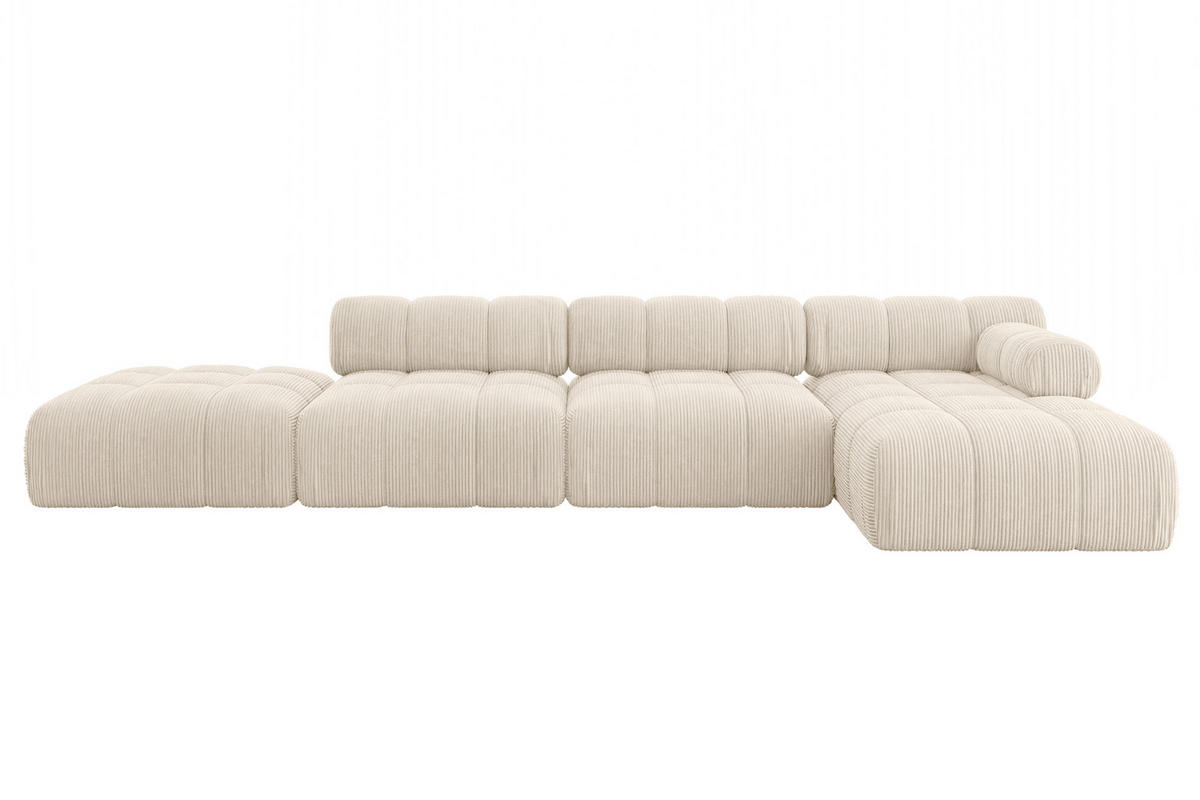 ECKSOFA modulares Sofa Lizur-L2 - 380x160x70 cm Beige Cord - Beige, Holzwerkstoff/Textil (380/160cm) - ALTDECOR