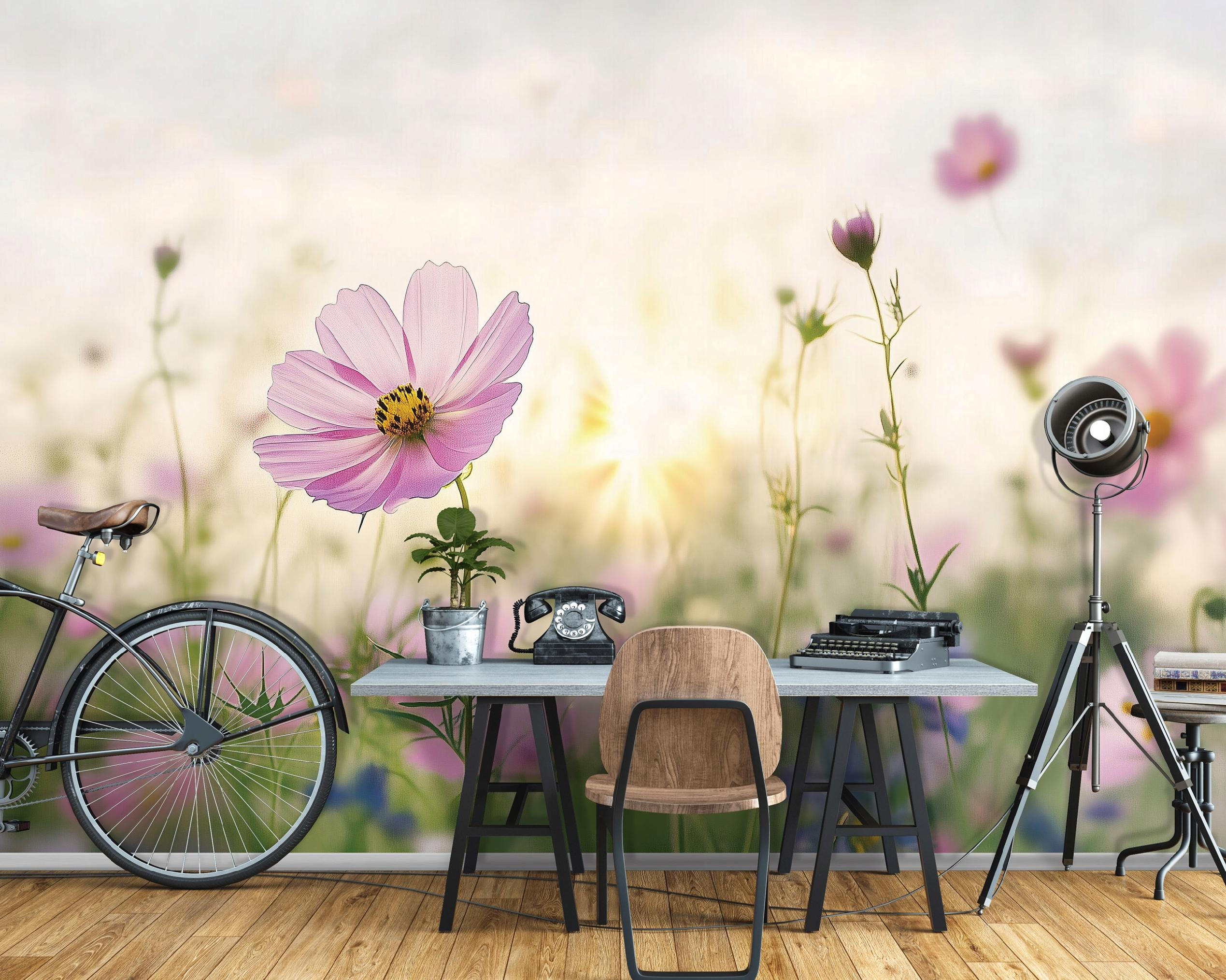 FOTOTAPETE Blumenwiese Vlies Tapete Wohnzimmer 300x210 - Multicolor, Papier (300/210cm) - Wallarena