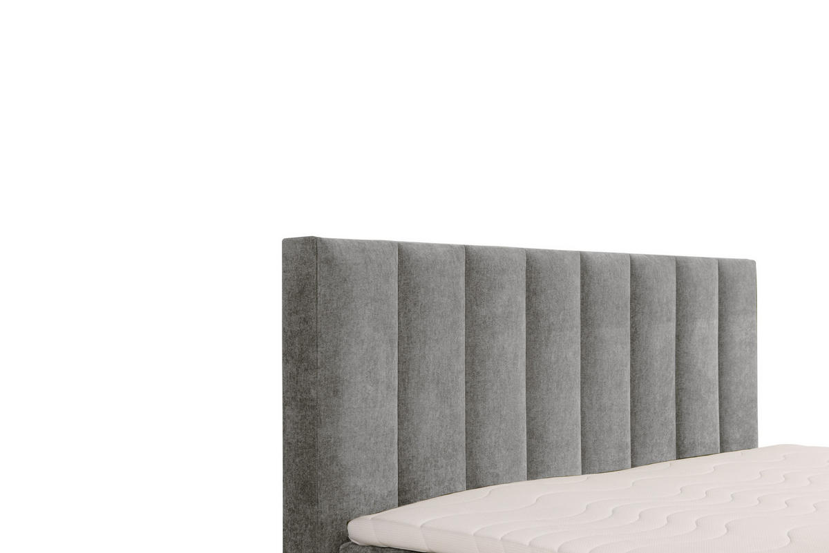 BOXSPRINGBETT VELTRA mit Topper und Bettkasten, Grau, 120x200 cm - Grau, Textil (120/200cm) - KS Home Concept