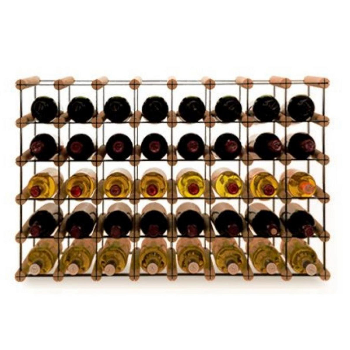 WEINREGAL Vinotega Mod Metal 52,5x82,5x24,5 cm 8x5 Flaschen Massives Kiefernholz Braun Geölt - Braun, Holz (82.5/52.5/24.5cm) - PROREGAL