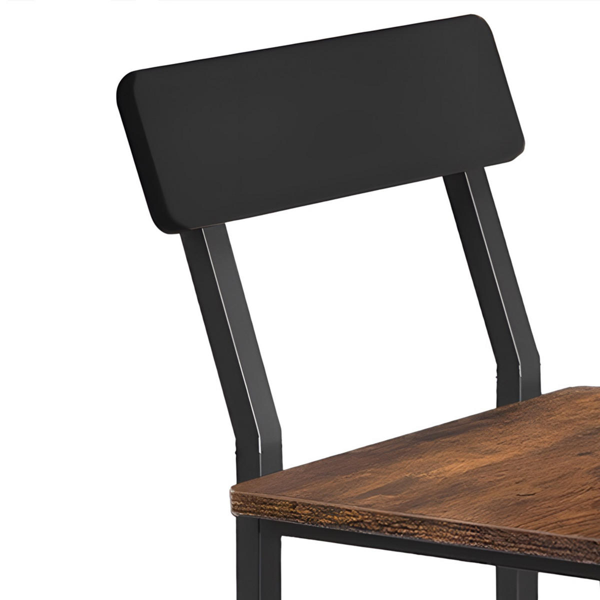 BARHOCKER 2er-Set mit Lehne Metall Dunkelbraun Schwarz 40/30/90 cm - Dunkelbraun/Schwarz, Holzwerkstoff/Metall (30/90/40cm) - Begryf