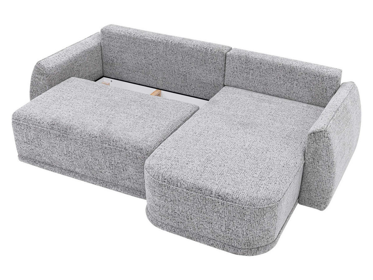 ECKSCHLAFSOFA Lorenzo - Hellbraun/Schwarz, Holz/Kunststoff (260/165cm) - MIRJAN24