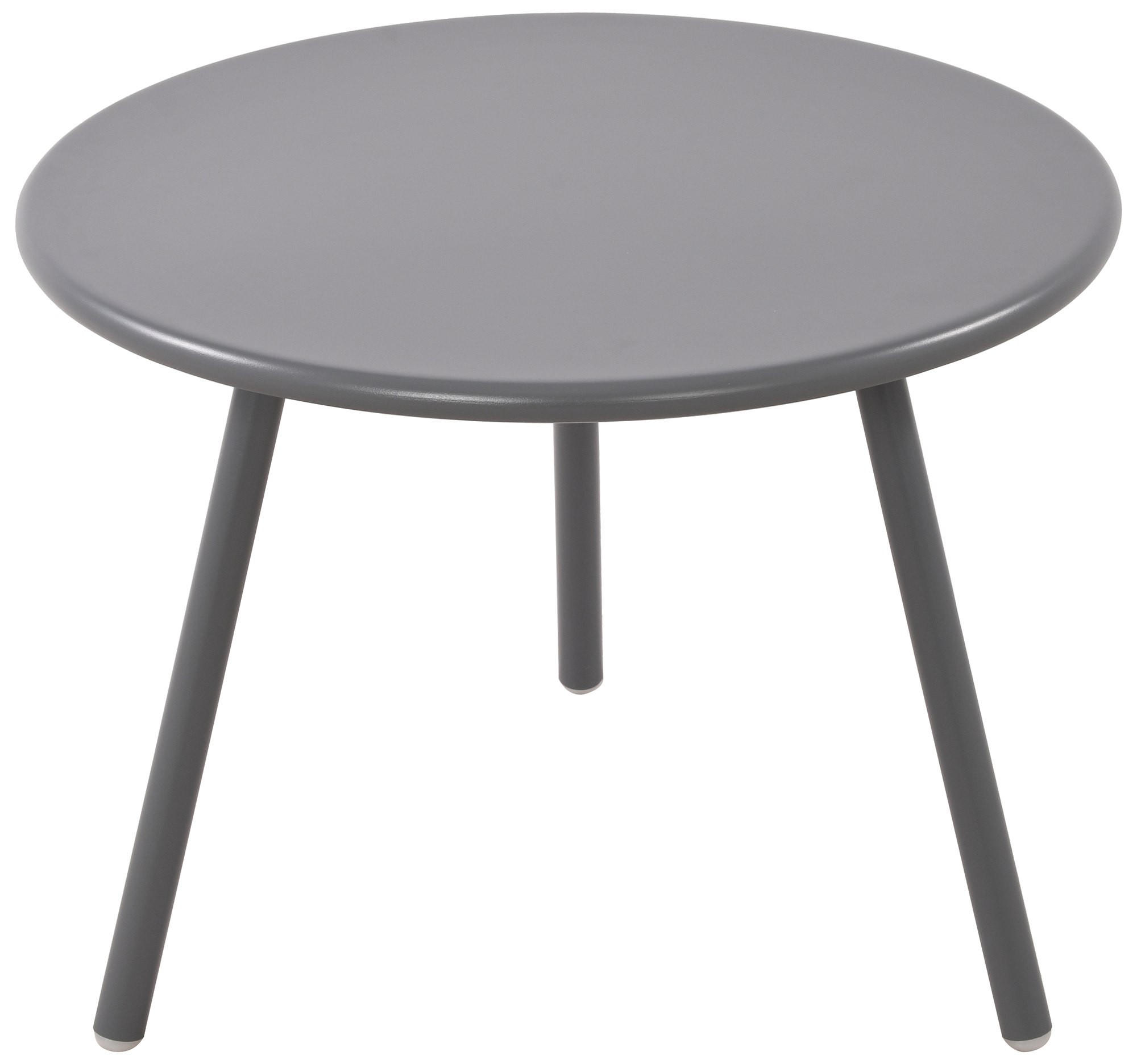 COUCHTISCH rund 60 cm Kunststoff dunkelgrau - Dunkelgrau, Kunststoff/Metall (60/60/45cm) - CLP