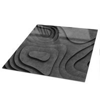 TISCHPLATTE 50x50 cm – Graue Wellen - Grau, Glas (50/50/0.4cm) - Wallfluent