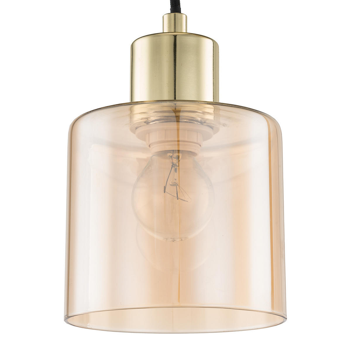 PENDELLEUCHTE - Metall / Glas, 3-flammig - Goldfarben, Glas (20/20/150cm) - home24