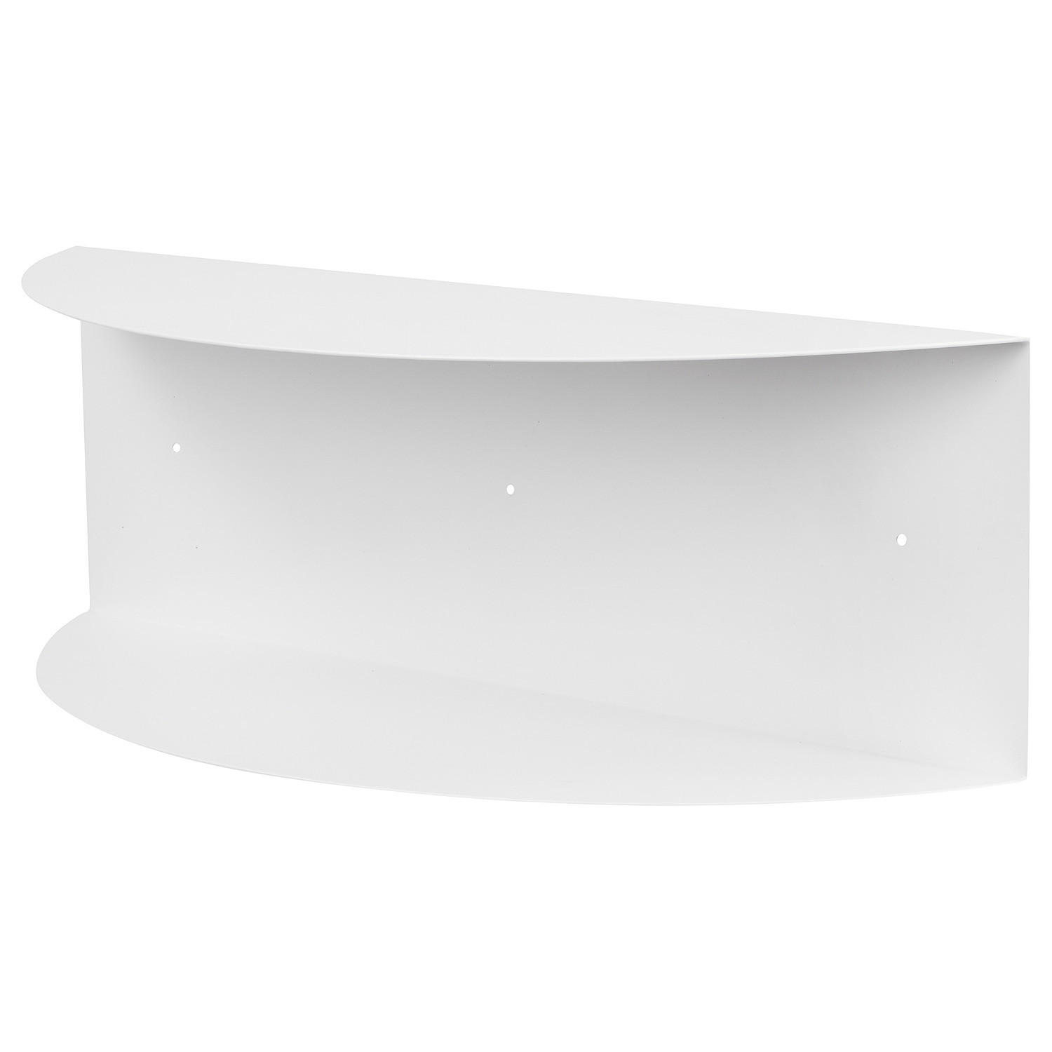 WANDBOARD - Halbrund - Eisen - Weiß, Metall (60/20/20cm) - home24