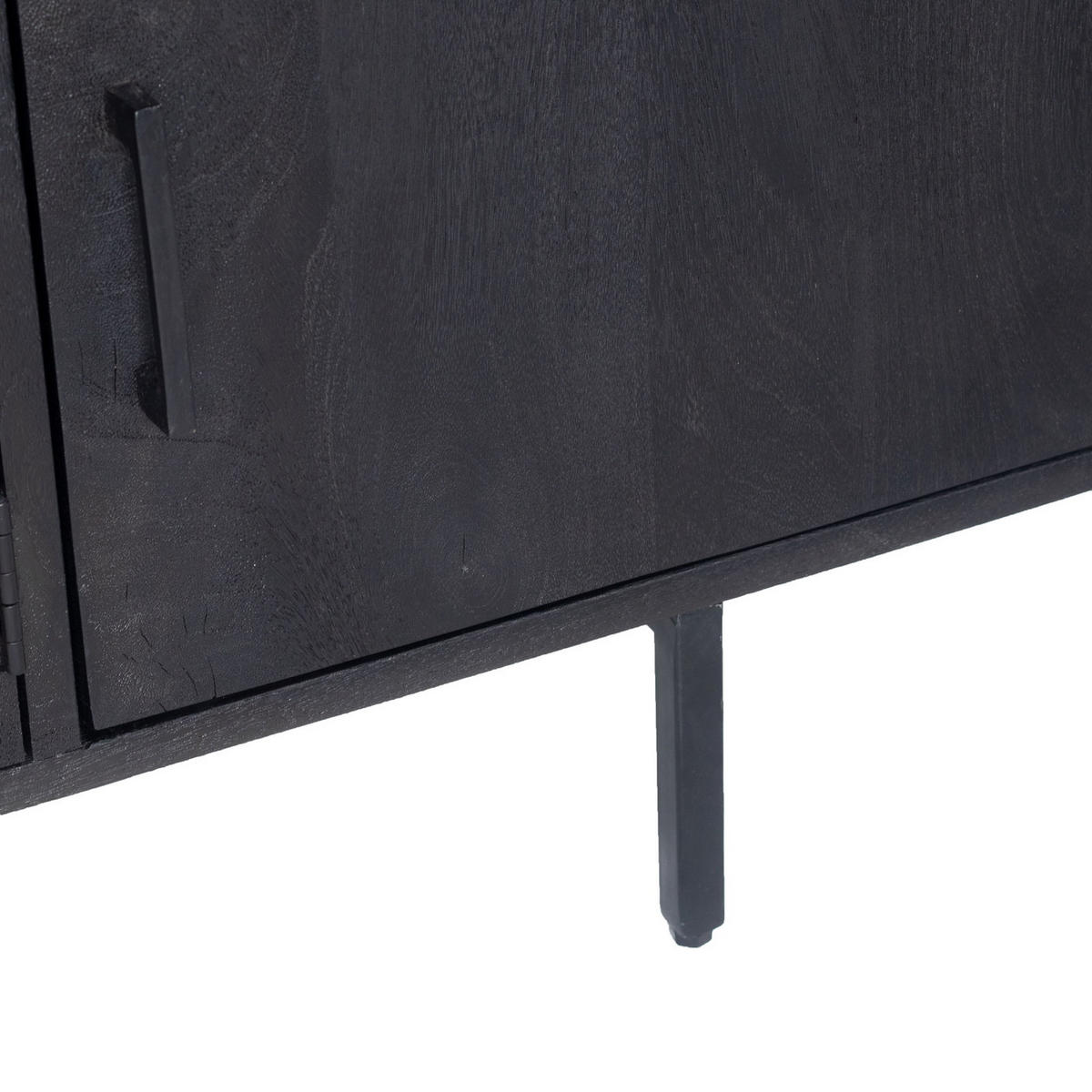 TV-MÖBEL aus Holz und Metall 200cm, schwarz - Schwarz, Holz (200/53/45cm) - Giga Meubel