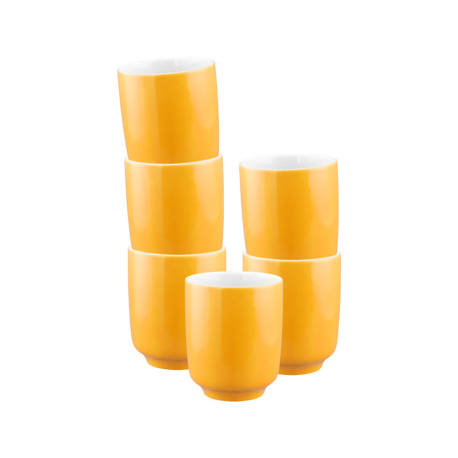 BECHER OHNE HENKEL Sento Home Pure Colors Mango Orange 400 ml 6er Set - Orange, Keramik (0.4L) - Seltmann Weiden