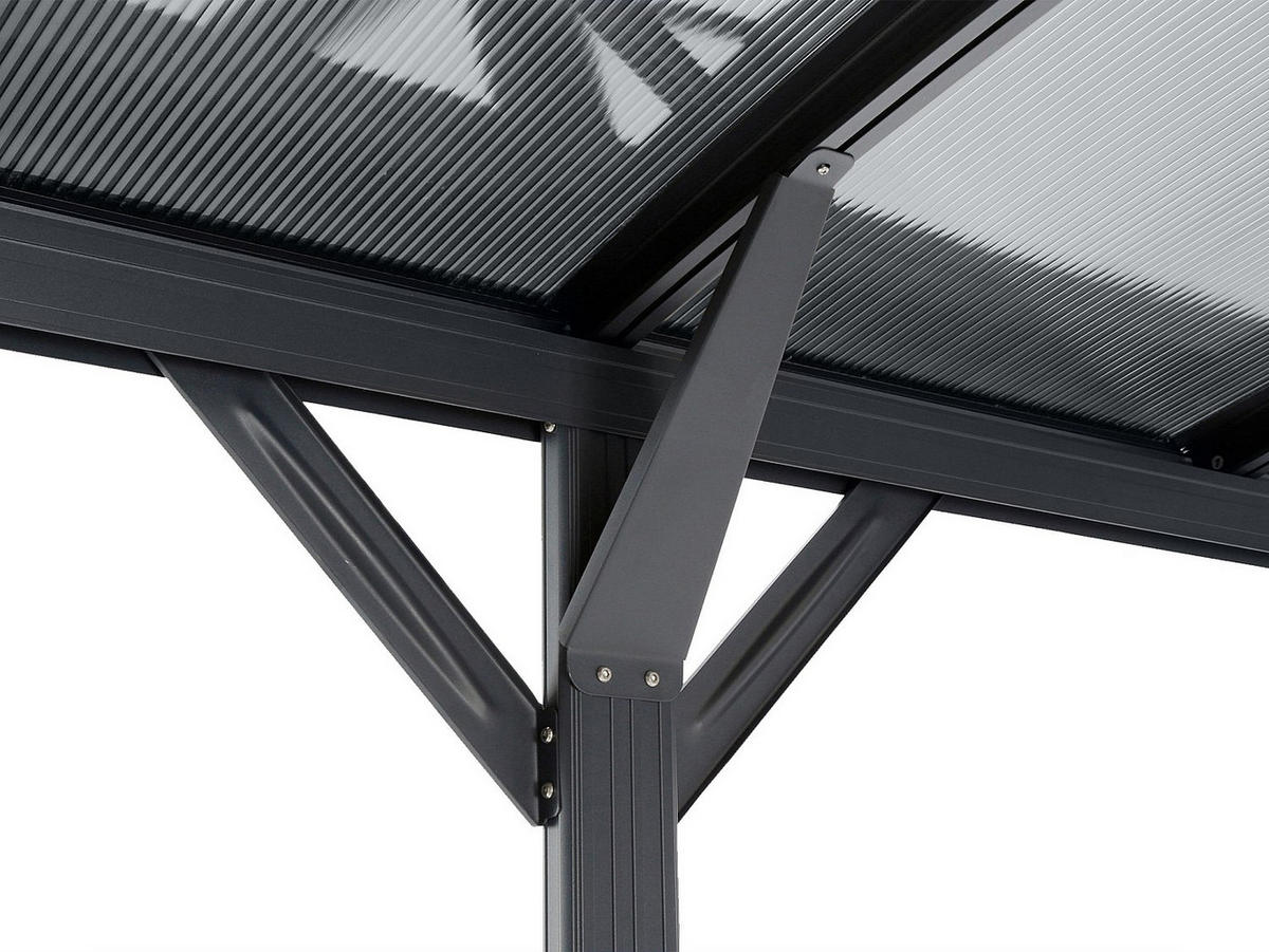 FREISTEHENDES Carport - 1 Person - plastik - anthrazitgrau Baresa - Anthrazit, Kunststoff/Metall (370/210/294cm) - Vente-Unique