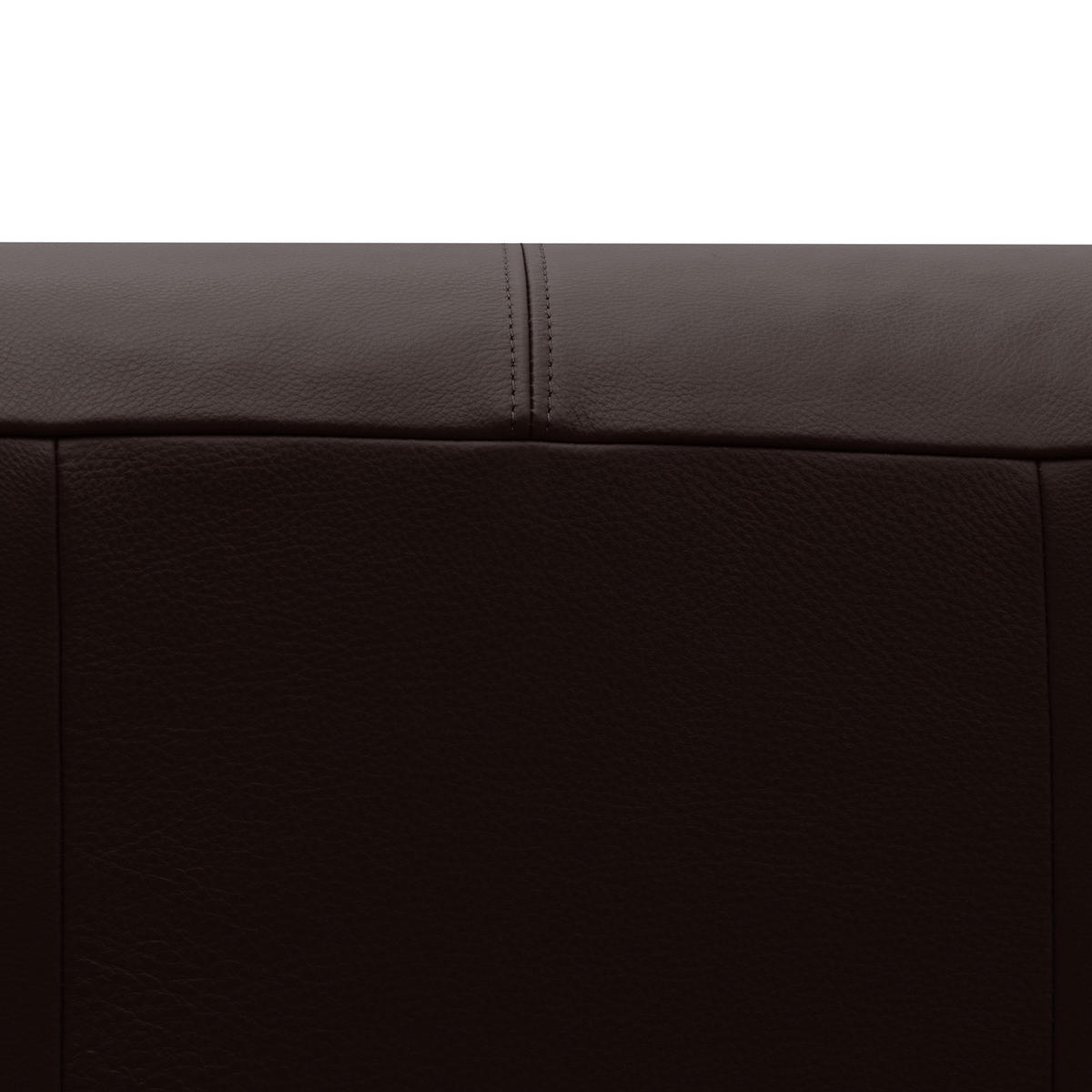 3-SITZER ECKSOFA mit Longchair - Dunkelbraun/Schwarz, Leder/Kunststoff (317/173cm) - home24