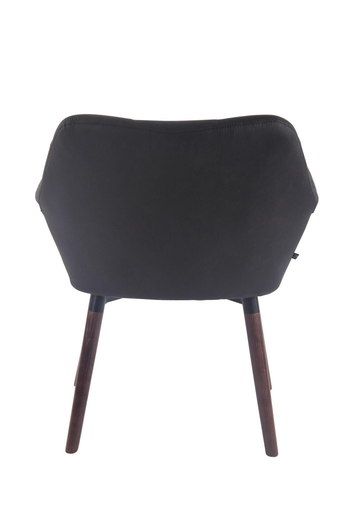 ARMLEHNENSTUHL Lederlook schwarz - Walnussfarben/Schwarz, Holz/Textil (67/83/60cm) - CLP