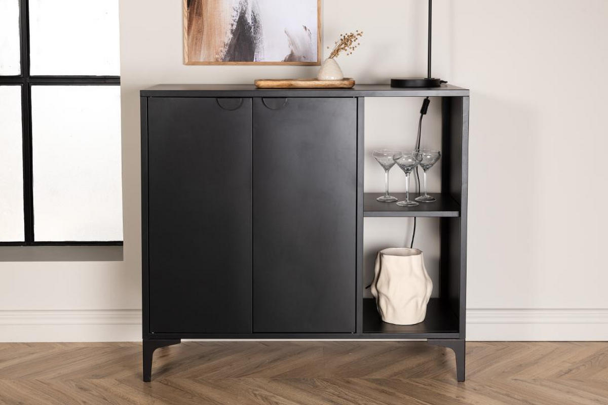 SIDEBOARD, Piring, Schwarz, Stahl, 110 x 42 x 100 cm - Schwarz, Metall (110/100/42cm) - ebuy24