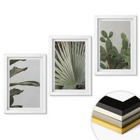 WANDBILDER 3er-Set - 20x30 cm Weißer Rahmen - Blätter tropischer Pflanzen in Pastellfarben - Weiß, Kunststoff (20/30cm) - ArtPrintCave
