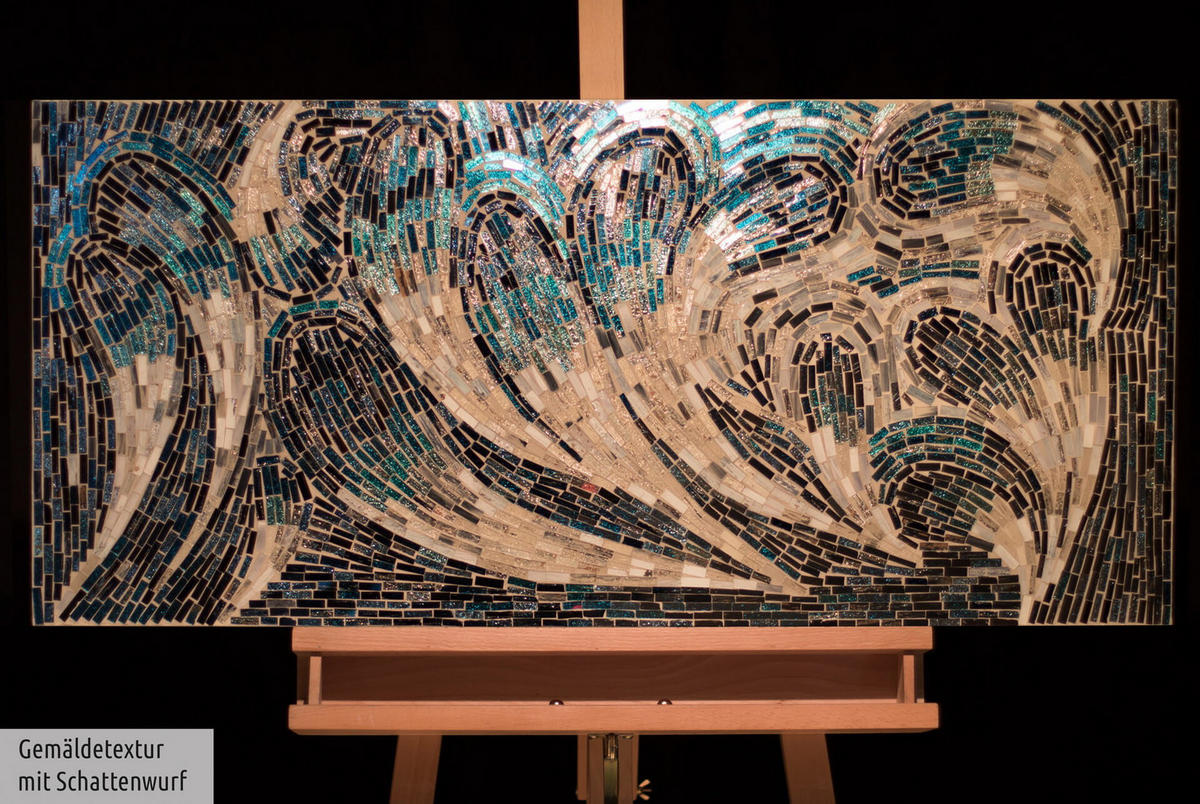 MOSAIK-WANDBILD Blau 100/45 cm - Blau, Glas (4.7/45cm) - KUNSTLOFT