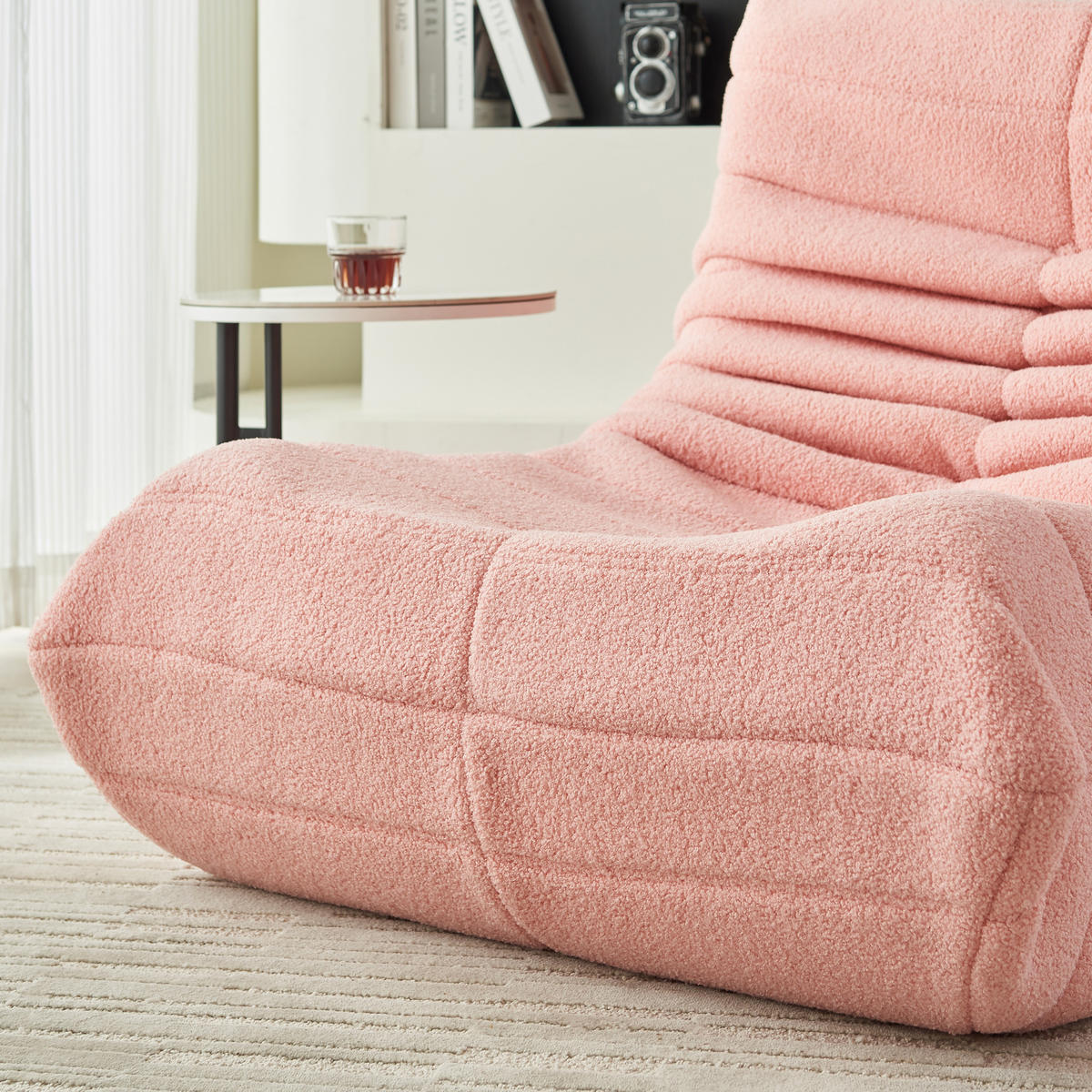 FERNSEH- & RELAXSESSEL Sofa Liegesofa für Wohnzimmer Beige - Rosa, Holz (91.44/60.45/101.5cm)