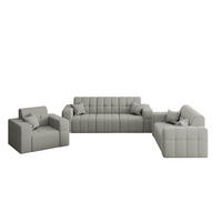 SITZGARNITUR NIMES 3-2-1 Stoff Portland Grau - Grau, Holz/Textil (92/82/245cm) - Kaiser Möbel