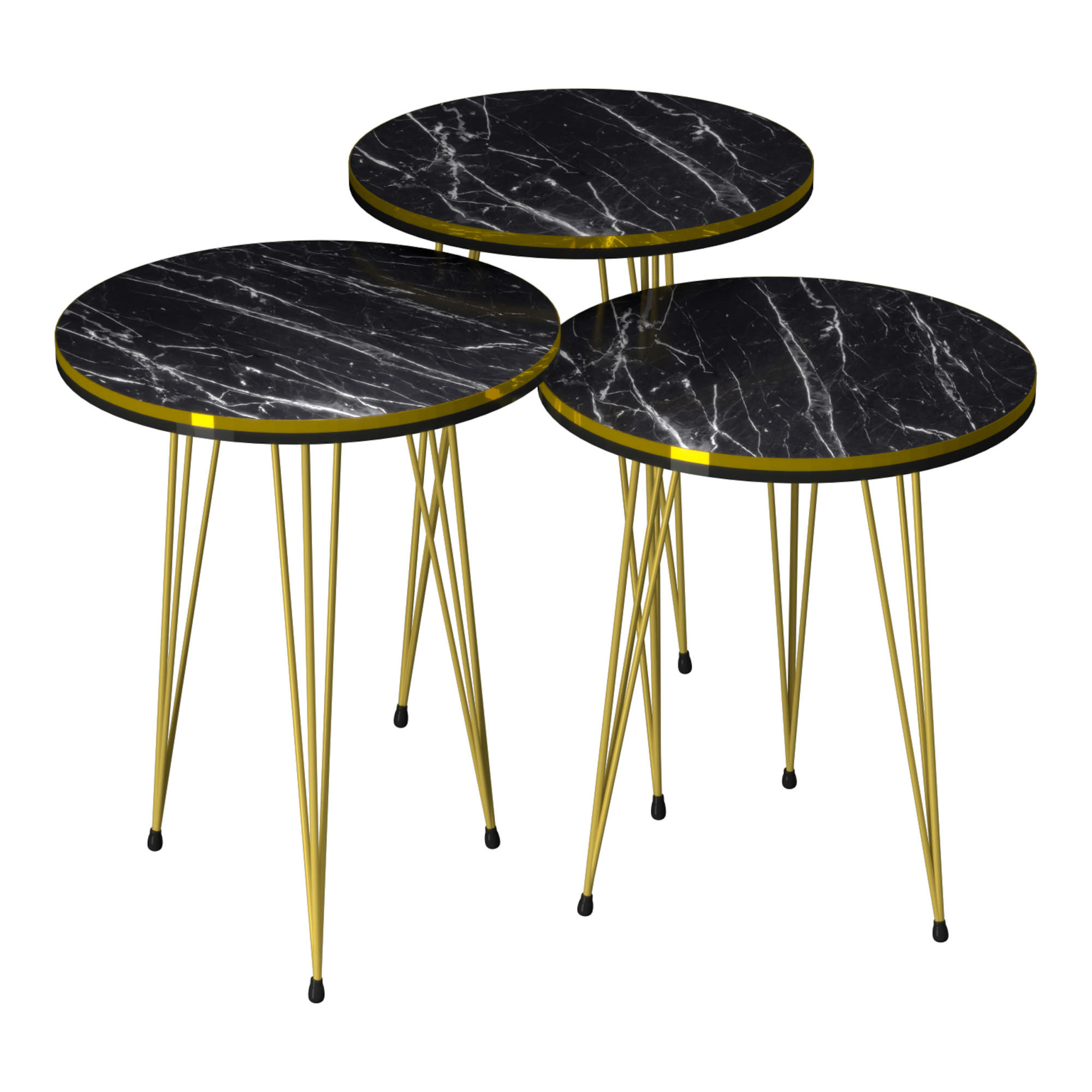 SATZTISCH Ry im 3er Set - Multicolor, Metall (34/34/55cm) - [en.casa]