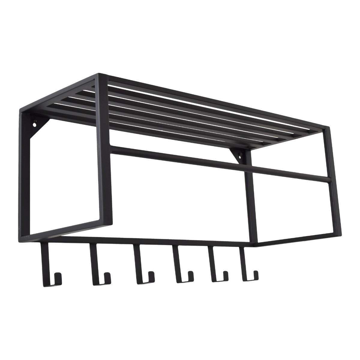 KLEIDERABLAGE Ary Schwarz - Schwarz, Metall (80/40/30cm) - LOFT42