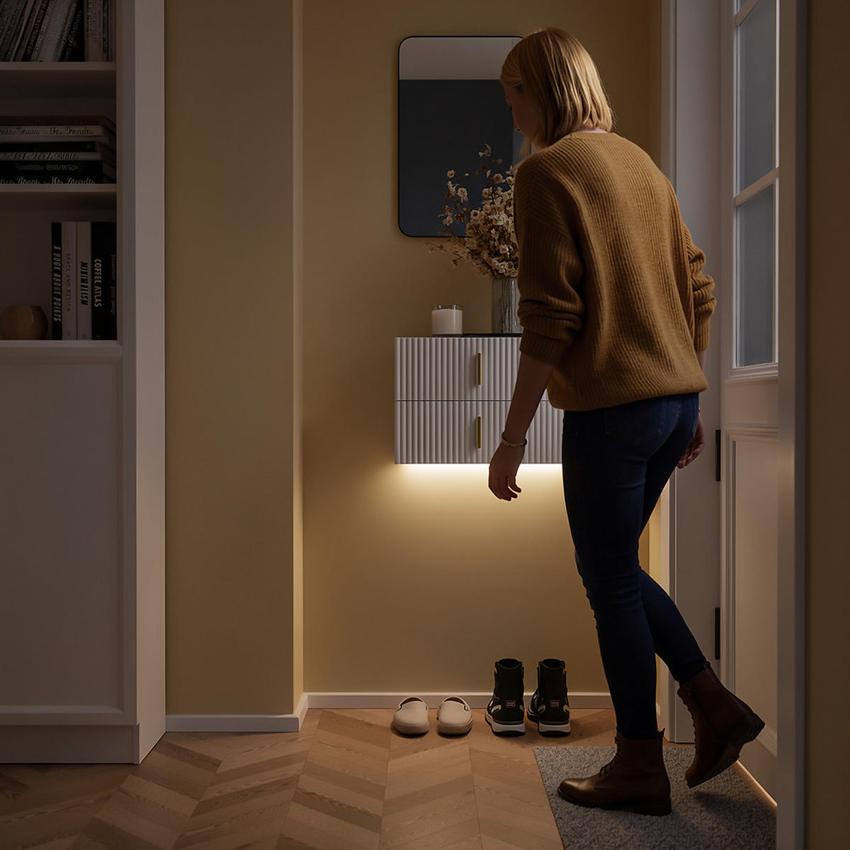 NACHTTISCH mit zwei Schubladen FBT177-E-W - Weiß, Holzwerkstoff (40/30/30cm) - SoBuy