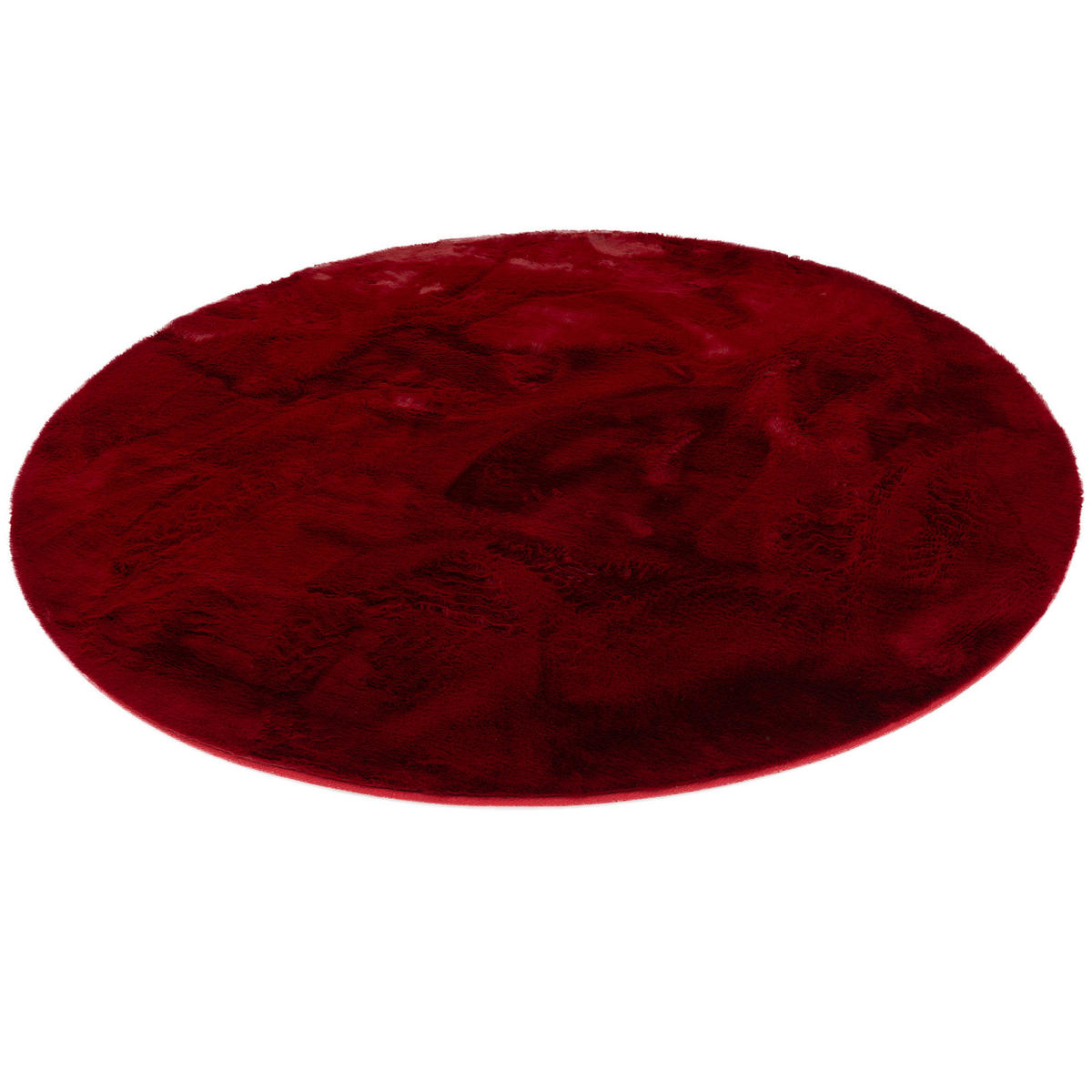 FELLTEPPICH LUXUS SUPER SOFT PLUSH RUND - Rot, Textil (120/120cm) - Pergamon
