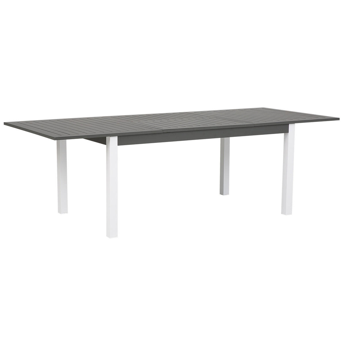 GARTENMÖBEL SET 8-Sitzer Aluminium dunkelgrau Pancole - Weiß/Grau, Metall - Beliani