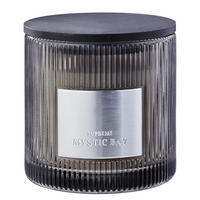 DUFTKERZE Supreme Mystic Bay - Dunkelgrau, Glas/Naturmaterialen (10cm) - Butlers