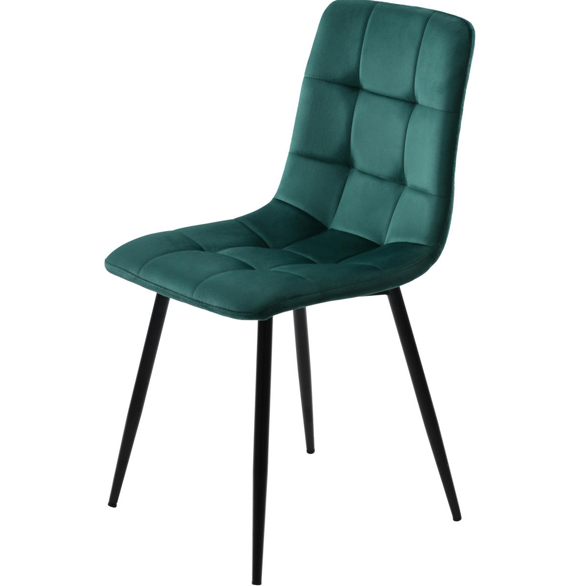 ESSZIMMERSTUHL gepolstert 4er-Set 44 x 41 x 86 cm Samt Grün - Grün, Metall (44/86/46cm) - Meubliv
