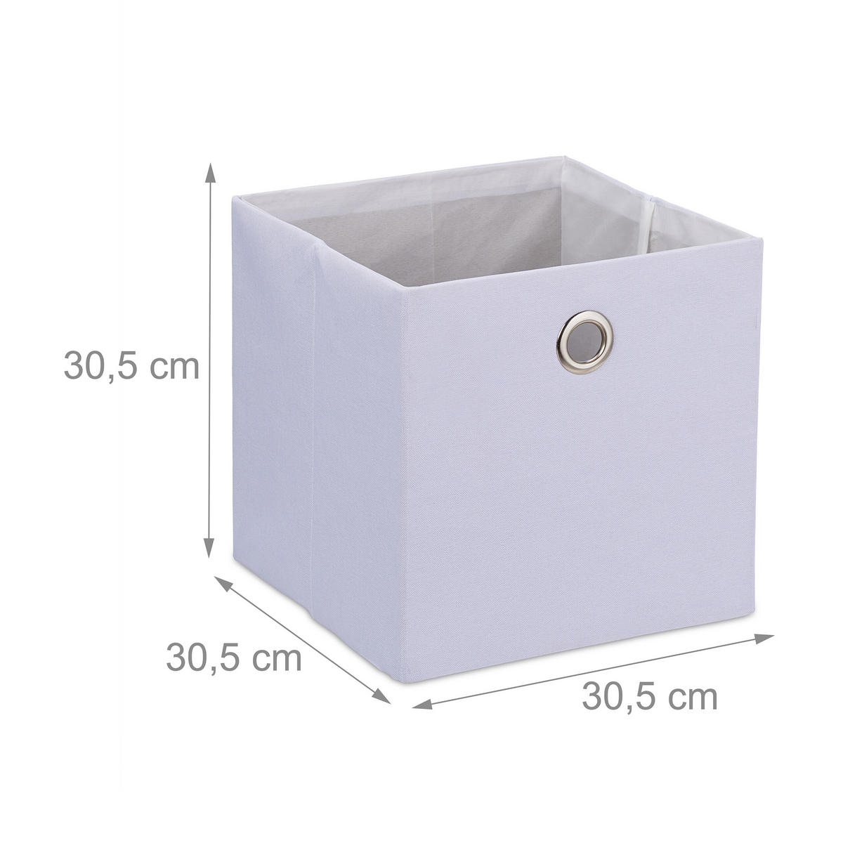 2XAUFBEWAHRUNGSBOX - Weiß, Papier/Textil (30.5/30.5/30cm) - Relaxdays