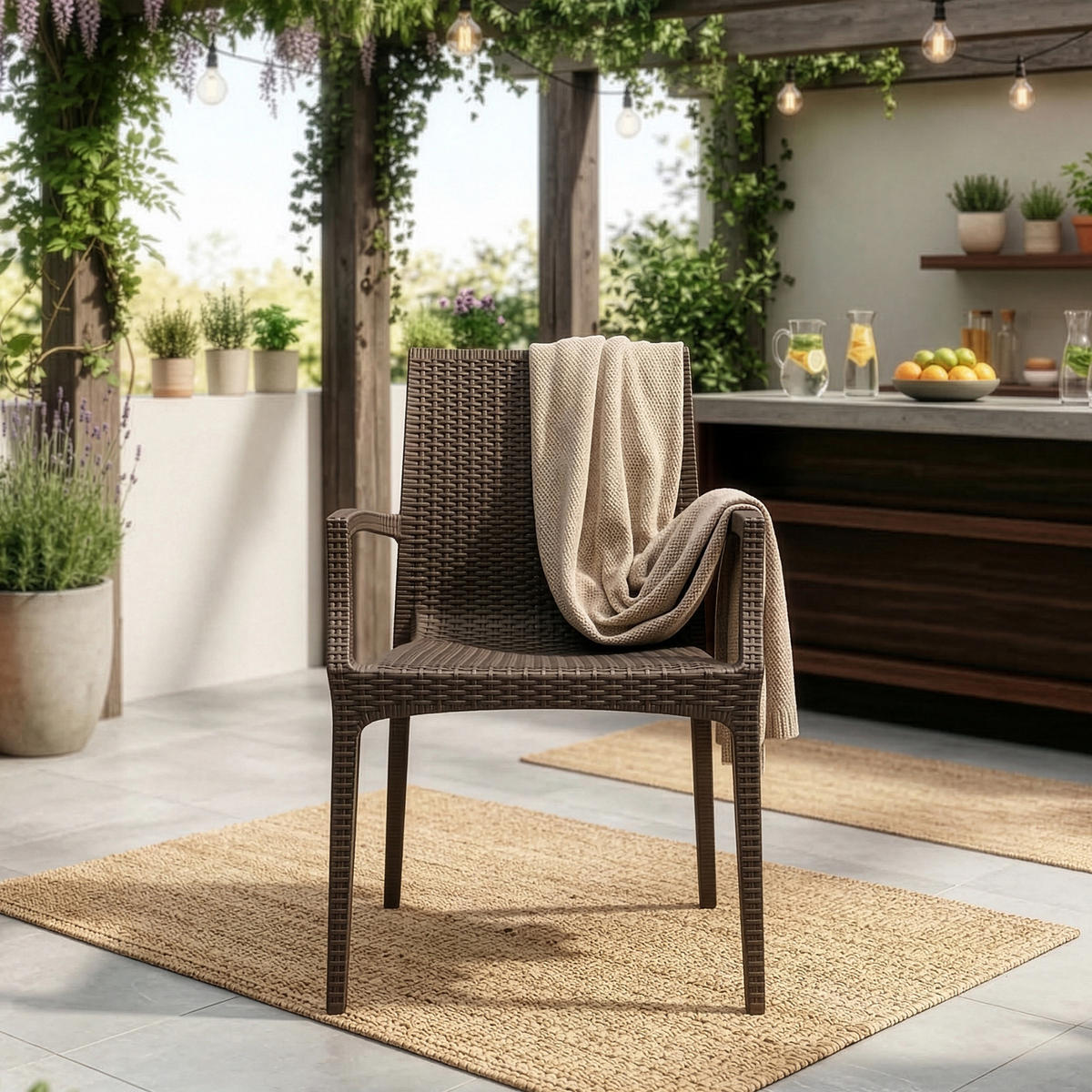GARTENSTUHL ETULI 2-tlg, Braun - Braun, Kunststoff (56/88/50cm) - KONSIMO®