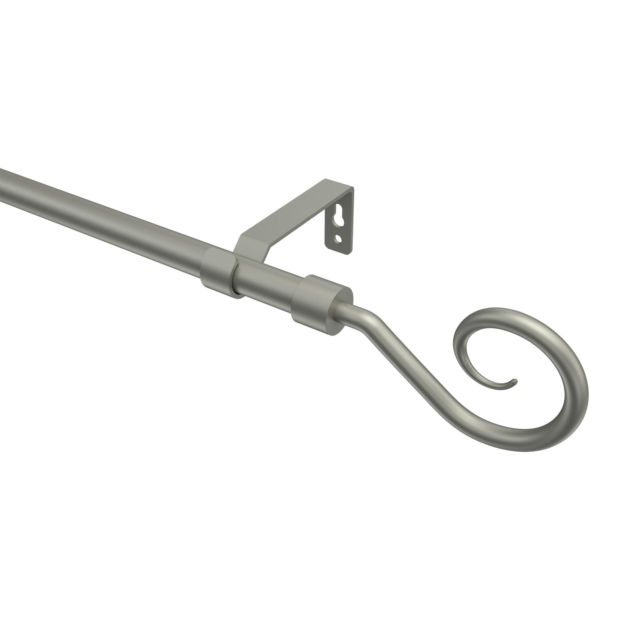 GARDINENSTANGE Olymp Allegra 360 cm (geteilt in 2 x 180 cm), 1-läufig (ohne Ringe), 16 mm Ø Chrom matt - Chromfarben/Nickelfarben, Metall (360cm) - INTERDECO