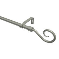 GARDINENSTANGE Olymp Allegra 360 cm (geteilt in 2 x 180 cm), 1-läufig (ohne Ringe), 16 mm Ø Chrom matt - Chromfarben/Nickelfarben, Metall (360cm) - INTERDECO