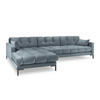 ECKSOFA links Mamaia aus Samt hellblau 5 Sitzplätze - Hellblau, Textil (185/293cm) - Micadoni