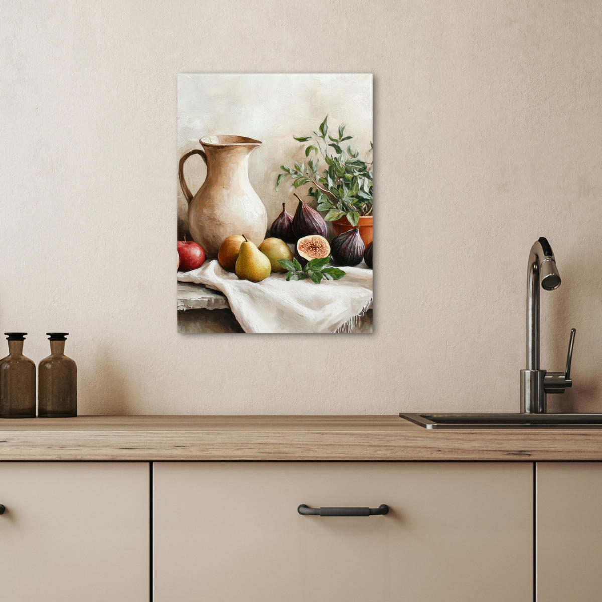 LEINWANDBILD Obst - Kräuter - Ländlich 30x40 cm - Naturfarben, Textil (30/40cm) - MuchoWow