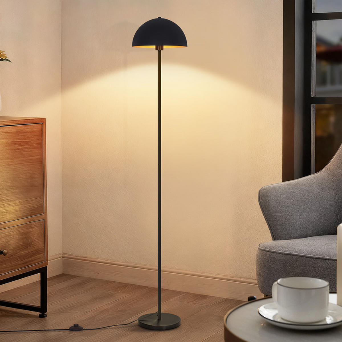 STEHLEUCHTE COLLIER Ⅲ 25/30/170 cm - Braun, Metall (25/30/170cm) - Nettlife