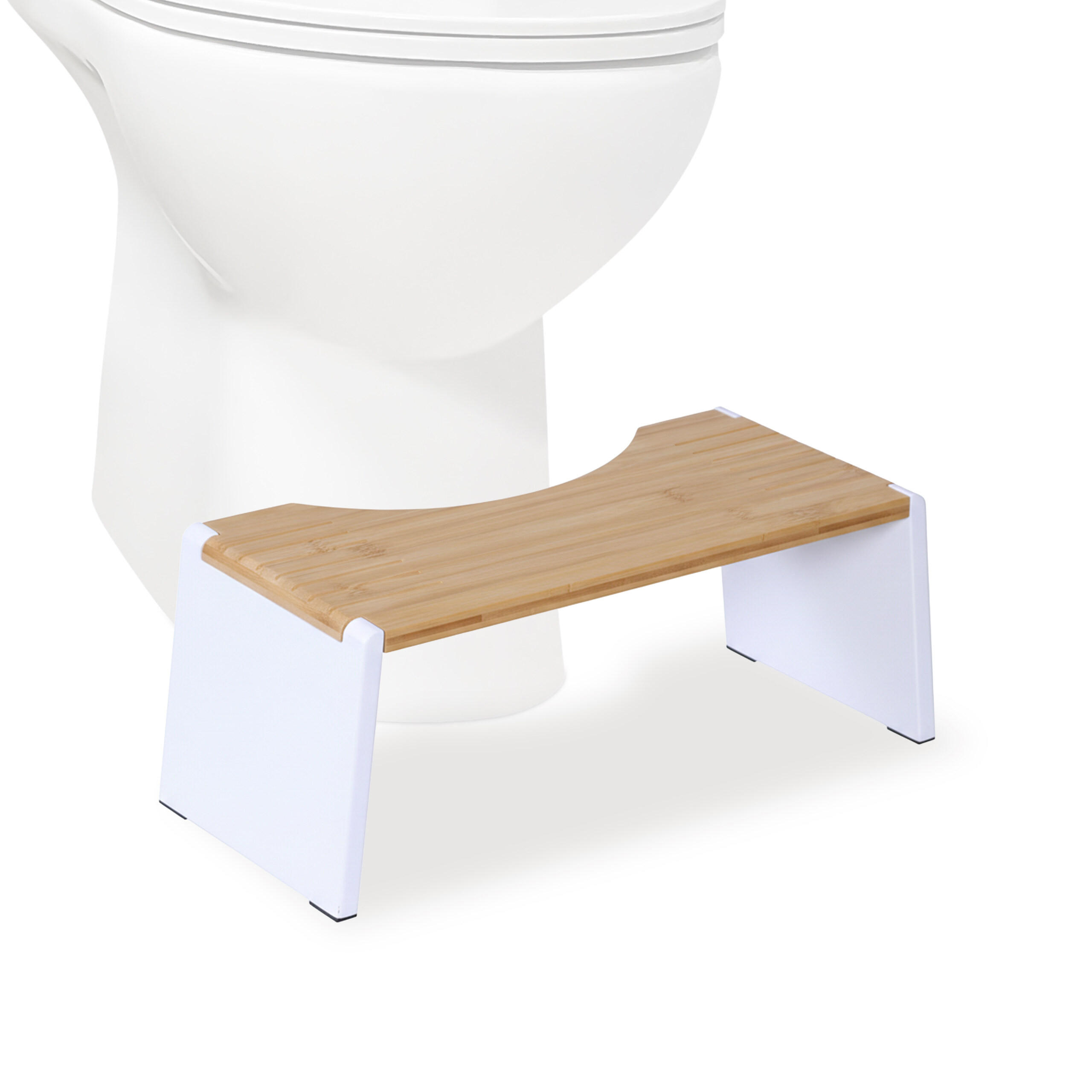 Relaxdays WC-STOLIČKA Přírodní bílá bambus skládací