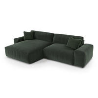 ECKSOFA (links) CHEER Kettgewebe mit weichem Griff Khaki-Grün 312cm - Dunkelgrün/Olivgrün, Textil (312/167cm) - Premium Interiors