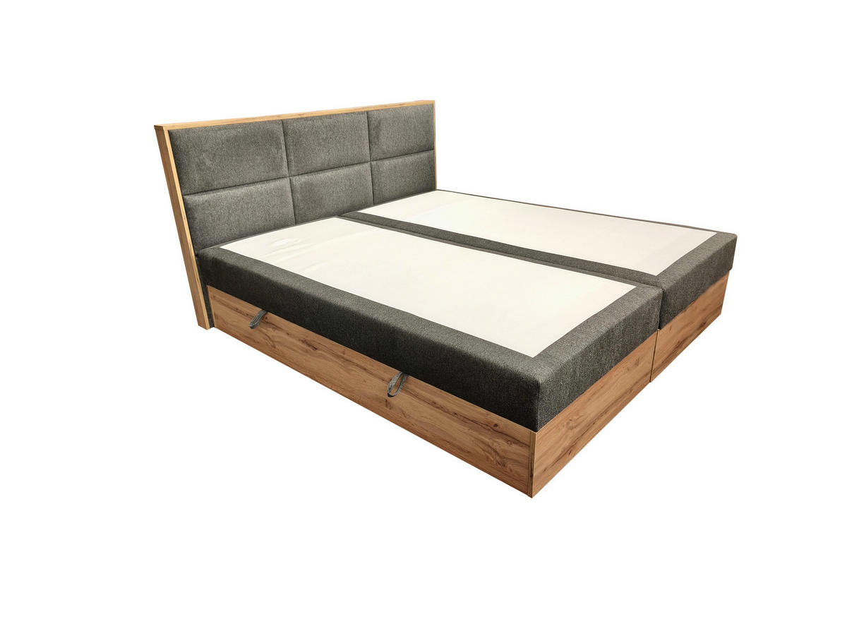 BOXSPRINGBETT Loly 140x200 cm H4 Taschenfederkern Anthrazit - Anthrazit, Textil (140/200cm) - KS Home Concept