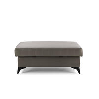 POUF PIERO 107 x 60 cm Velours Beige - Beige/Schwarz, Holz/Textil (107/43/60cm) - Muffo