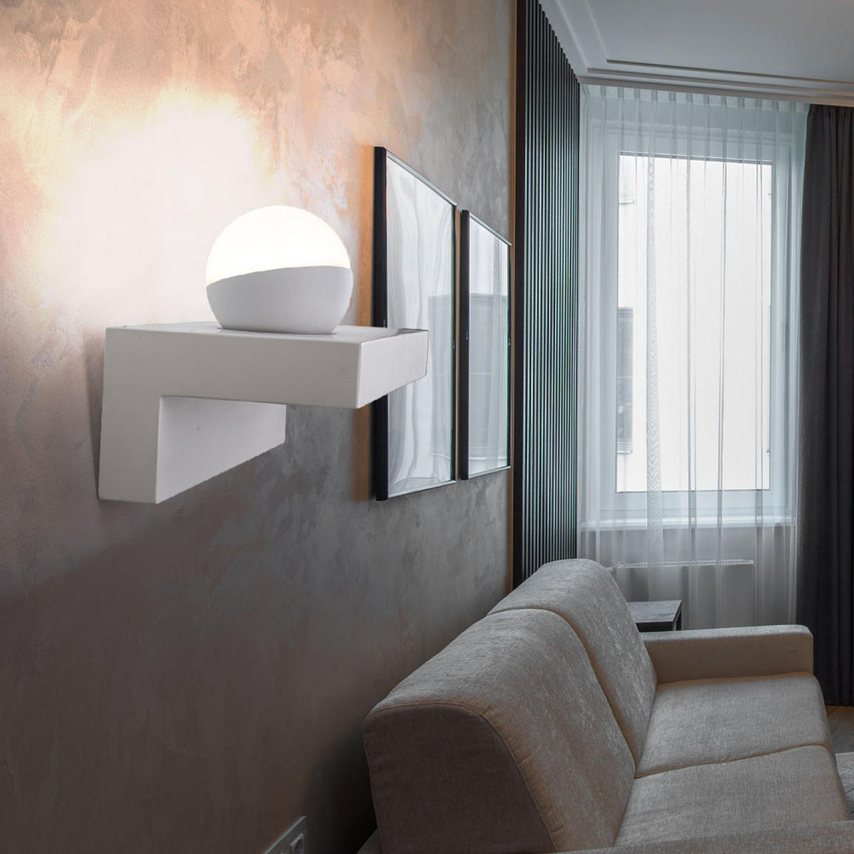 LED WANDLEUCHTE Christine Weiß Metall Gips - Weiß, Metall (30/17.5/15cm) - Globo Lighting