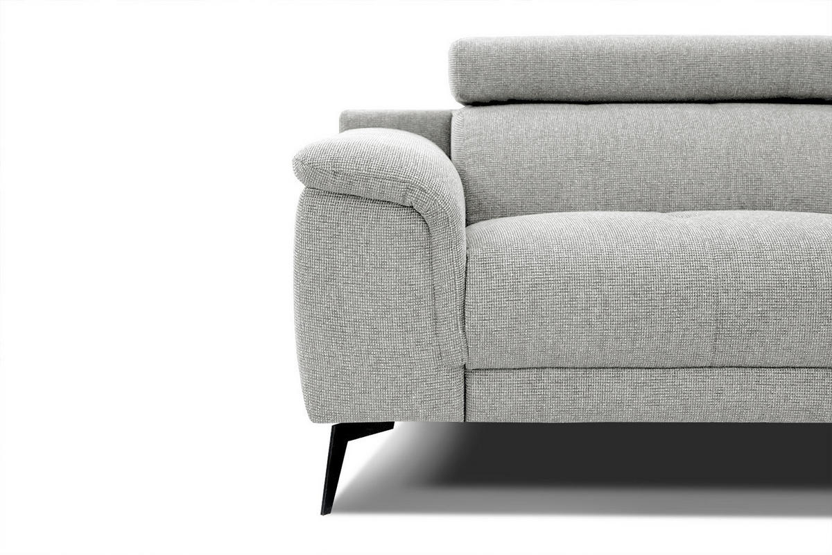SOFA FIERO 3-Sitzer, hellgrau - Hellgrau/Schwarz, Holzwerkstoff/Textil (212/82/103cm) - Courtois Laville