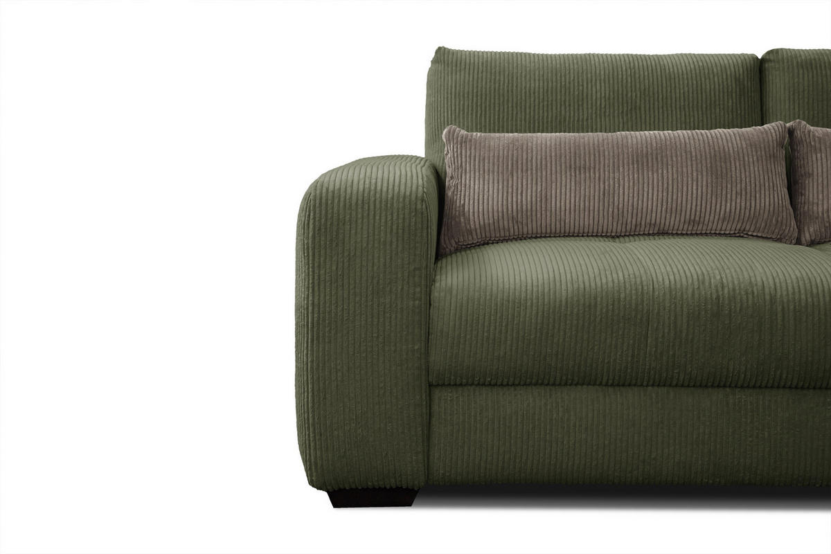 SOFA OLI 3-Sitzer, olivgrün - Olivgrün, Holz/Textil (208/91/108cm) - Courtois Laville