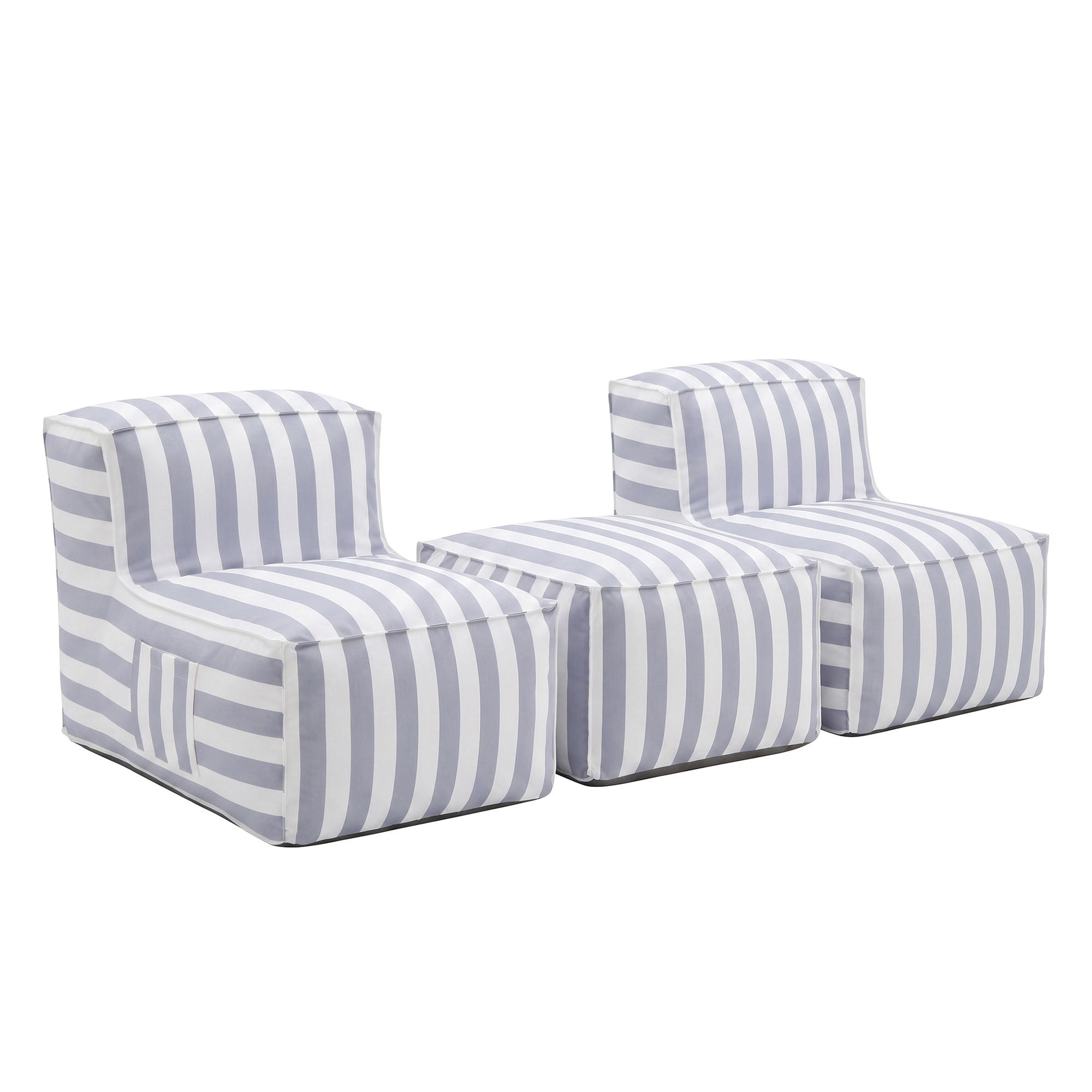 GARTENLOUNGE-SET SOFT SET 4 Grau - Grau, Textil - Muffo