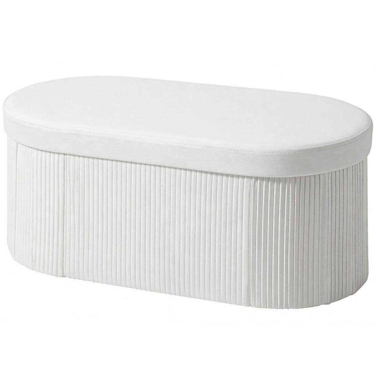 TRUHENBANK DE-07216 klappbar mit Samt-Optik Creme - Creme, Textil (38/35/76cm) - ComfortXL